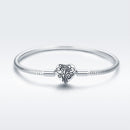 SCB 925 Sterling Silver Bracelet in Classic Style, Size 17.0 for Women-2