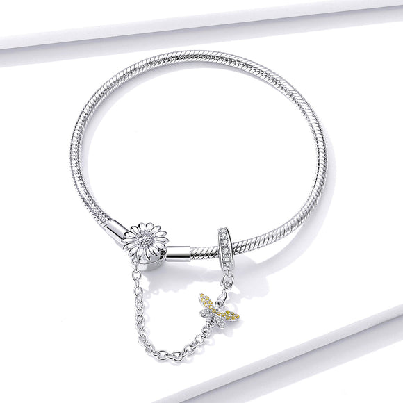 925 Sterling Silver Adjustable Length 17cm Bracelet for Women