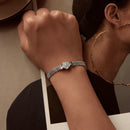 925 Sterling Silver and Platinum Plated 17.0 cm Pavé Setting CZ Bracelet for Women-7