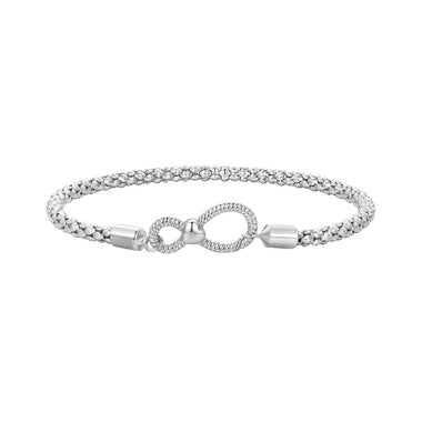 925 Sterling Silver Infinity Love Bracelet for Women - Size 17.0