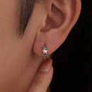 925 Sterling Silver Earrings with Pavé Setting CZ in Oxidized Silver-5