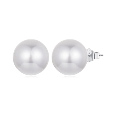 925 Sterling Silver Earrings with Quality Shell Pearl in White Gold Plating for Women