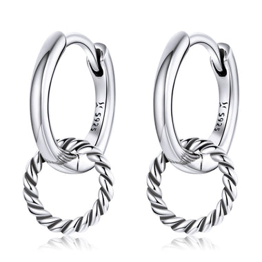 925 Sterling Silver & Oxidized Silver Earrings for Women