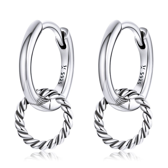 925 Sterling Silver & Oxidized Silver Earrings for Women