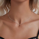 925 Sterling Silver White Gold Plated 40+5cm Necklace for Women-4