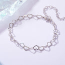 925 Sterling Silver Plated White Gold Adjustable Bracelet for Women-5
