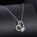 925 Sterling Silver Moissanite Necklace with Pendant and White Gold Plating for Women-2