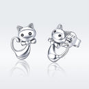 925 Sterling Silver Earrings with Pavé Setting in Oxidized Finish-4