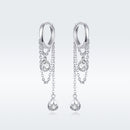 925 Platinum Plated Pavé Setting CZ Earrings-4
