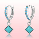 S925 Sterling Silver Turquoise Earrings - 2.1*0.7cm for Women-8