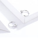 925 Sterling Silver Earrings with Plated Platinum, 1cm Diameter for Women-3