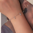 925 Sterling Silver Bracelet with Plated White Gold and Pavé Setting CZ-4