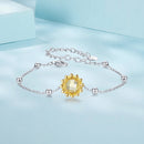 925 Sterling Silver White Gold Plated Bracelet with Transparent Glass Charm for Women-4
