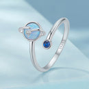 925 Sterling Silver Ring with Pavé Setting, White Gold Plated, with Translucent Opal for Women-2