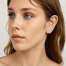 925 Sterling Silver Earrings with Transparent Glass and White Gold Plating for Women-7