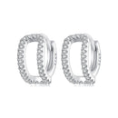 925 Sterling Silver Earrings with White Gold Plating and Pavé Setting CZ for Women-4