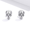 S925 Oxidized Silver Earrings Size 1*0.7cm for Women-2