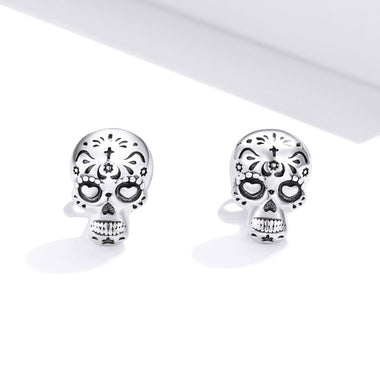 S925 Oxidized Silver Earrings Size 1*0.7cm for Women - 0