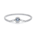 925 Sterling Silver Pavé Setting CZ 17.0 cm Oxidized Silver Bracelet for Women-2
