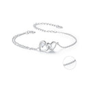925 Sterling Silver Bracelet with Pave Setting CZ and White Gold Plating-3