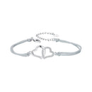 925 Sterling Silver Bracelet with Pavé Setting CZ, 170+50mm Length, White Gold Plated for Women-1