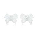 925 Sterling Silver Earrings for Women, 0.8*1.1cm, Plated White Gold-1