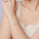 925 Sterling Silver Bracelet with White Gold Plating and CZ Paving for Women-7