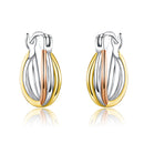 S925 Sterling Silver Earrings with Platinum, Rose Gold, and Gold Plating for Women-4