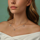 925 Sterling Silver + Plated White Gold Necklace with Adjustable Length for Women-7