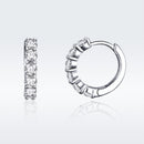 925 Sterling Silver Earrings with Pavé CZ in Platinum Plating, 1.6 x 0.3 cm for Women-4