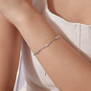 925 Sterling Silver White Gold Plated Bracelet with CZ Pendants for Women-6
