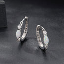 925 Sterling Silver Moissanite and Opal White Gold Plated Earrings for Women-7