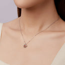 925 Sterling Silver Necklace with Natural Golden Sunstone, 40+5cm, Plated White Gold for Women-7