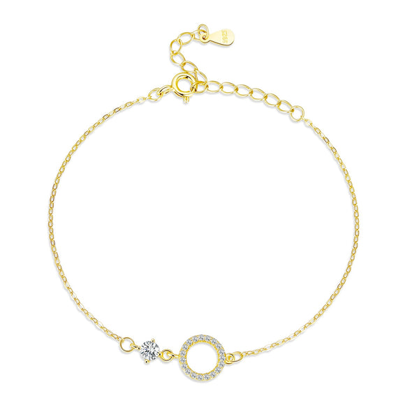 925 Sterling Silver Adjustable Bracelet with Pavé Set CZ for Women