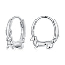 925 Sterling Silver White Gold Plated Hoop Earrings for Women-2
