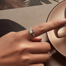 925 Sterling Silver Moonstone and Synthetic Spinel Ring for Women-7