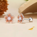 925 Sterling Silver Earrings with White Gold Plating and Pavé Setting CZ-4
