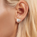 925 Sterling Silver Earrings with Quality Shell Pearl, Size 1*1.2cm for Women-5