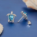 925 Sterling Silver & Brass Transparent Glass CZ Earrings 1.3*1.2cm for Women-2