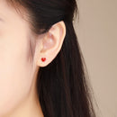 S925 Sterling Silver Plated Platinum Enamel Earrings-6