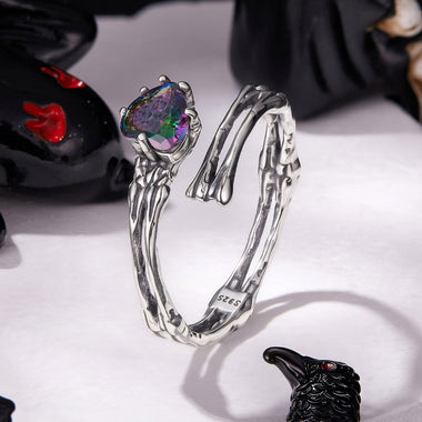 925 Sterling Silver Ring with Heart Design, 0.55cm Heart Size, Women’s Jewelry - 0