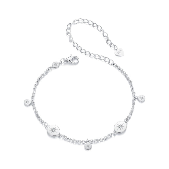 925 Sterling Silver & Plated White Gold CZ Bracelet