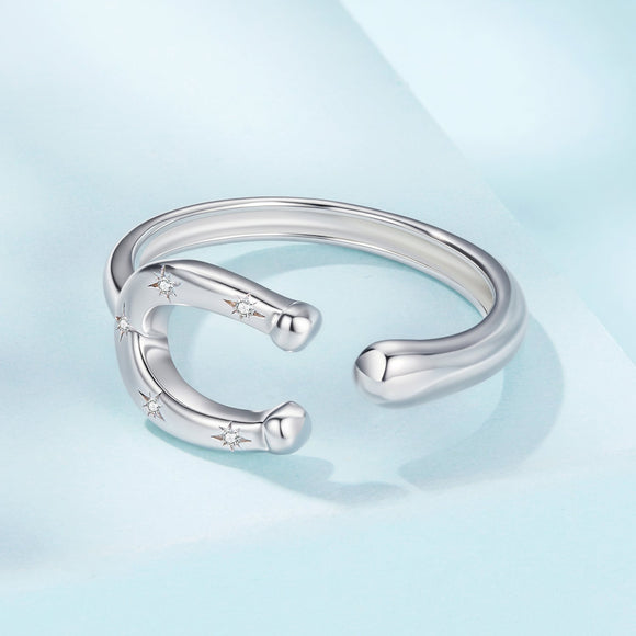 925 Sterling Silver & White Gold Plated Pavé CZ Ring