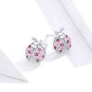 925 Sterling Silver Earrings with Pavé Setting CZ 1x0.9cm for Women-3