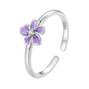 S925 Sterling Silver Enamel Plated Platinum Ring-2