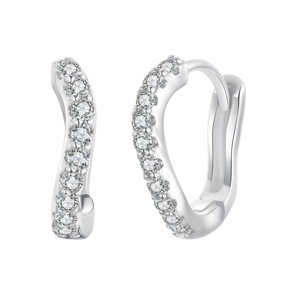 925 Sterling Silver Pavé CZ Earrings for Women