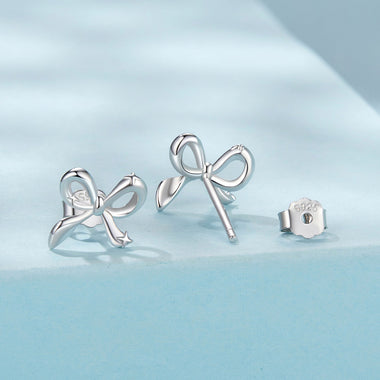 925 Sterling Silver Plated White Gold Earrings - 0