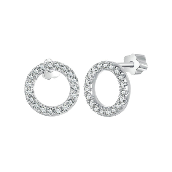 925 Sterling Silver 10mm Moissanite Earrings for Women