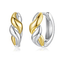 925 Sterling Silver Earrings with Plated White Gold and Gold for Women-1