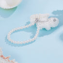 925 Sterling Silver Adjustable White Gold Plated Bracelet with Synthetic Pearl for Women-6